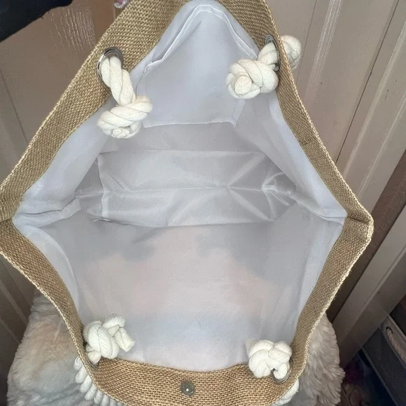 JUTE BEACH TOTE BAG “BEACH PLEASE! - Picture 6 of 7